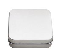 AQQWWER Contenedores para organización New Square Tinplate Boxes Durable Strong Anti Deform Candy Pill Can Coin Storage Tin (Color : Silver)