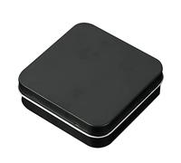 AQQWWER Contenedores para organización New Square Tinplate Boxes Durable Strong Anti Deform Candy Pill Can Coin Storage Tin (Color : Schwarz)
