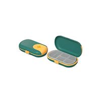 AQQWWER Contenedores para organización Portable Travel Pill Case Pill Cutter Pill Organizer Medicine Storage Container Tablets Box Plastic Pillboxes (Size : 4 grid-Green)