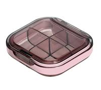AQQWWER Contenedores para organización Travel Portable Mini Medicine Pill Storage Box Plastic Pill Container Case For Tablets Small Pillbox Organizer Bottle 4/6 Grids (Size : 4 Grids Pink)