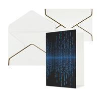 AQRJKHD The Blue Binary Matrix - Tarjeta de agradecimiento con sobres, tarjetas de felicitación de feliz cumpleaños para mujeres y hombres, tarjetas en blanco para todas las ocasiones, tarjetas de