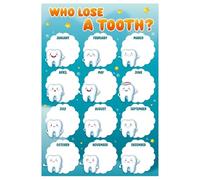 AQSOAEOJ Tooth Fairy Classroom Chart Who Lost a Tooth Poster for Kindergarten Elementary School Nurse Office Decor Back to School Learning Supplies(Framed,08x12inch(20x30cm))