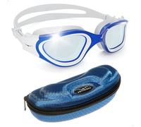 AqtivAqua Gafas Natacion Hombre Gafas Piscina Niño Mujer Niña DX-C (Azul blanco, Claro)