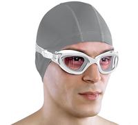 AqtivAqua Gafas Natacion Hombre Gafas Piscina Niño Mujer Niña DX-C (Plateado Metálico, Lente Clara)