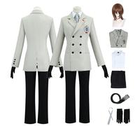 AQTYUPK Disfraz de Akechi Goro Persona5 para cosplay uniforme completo videojuego abrigo camisa pantalones y peluca Incluye Ideal Halloween carnaval Navidad fiestas Para hombres niños