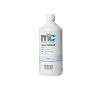 Aqua Bidest 1 litro, agua de laboratorio, agua pura, agua bidestilada, agua destilada 2 veces, desmineralizada por ósmosis