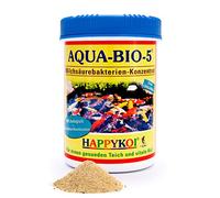 AQUA Bio 5 Polvo de bacterias de ácido láctico AQUA, bacterias de filtro probióticas para estanques koi, estanques y estanques de jardín, apoya la nitrificación, la construcción de algas y barro