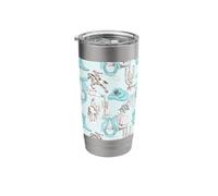 Aqua & Brown Herradura Bows Cowboy Hat Cowgirl Boots Riding Vaso térmico de acero inoxidable de doble pared