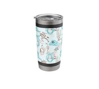 Aqua & Brown Herradura Bows Cowboy Hat Cowgirl Boots Riding Vaso térmico de acero inoxidable de doble pared
