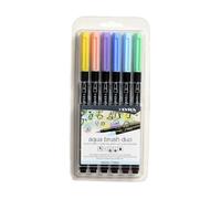LYRA Aqua Brush Duo, Rotuladores doble punta, paquete 6 unidades, tonos pastel