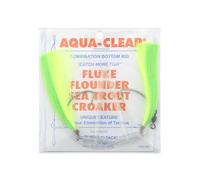 Aqua-Clear Hi-Lo - Aparejo de pelo de colores mixtos para platija, Fluke, trucha de mar, croaker, gancho ancho de níquel 3/0, giratorio AFW, 40 libras GS Mono, T-Standoff, cabello verde y Chartreuse