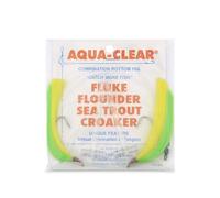 Aqua-Clear Hi-Lo - Aparejo de pelo de colores mixtos para platija, Fluke, trucha de mar, croaker, gancho ancho de níquel 3/0, giratorio AFW, 40 libras GS Mono, T-Standoff, cabello verde y amarillo