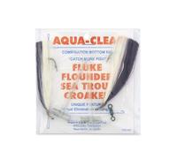 Aqua-Clear Hi-Lo - Aparejo de pelo de colores mixtos para platija, Fluke, trucha de mar, croaker, gancho octo de níquel 3/0, giratorio AFW, 40 libras GS Mono, T-Standoff, pelo morado y blanco