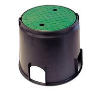 Aqua Control C1902 Arqueta Circular 2 válvulas de 24 cm, Verde Negro, 25x30x26 cm