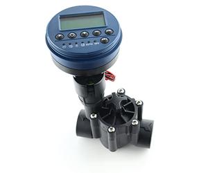 Aqua Control Programador de Riego Digital con Electroválvula de Solenoide Latch. con 2 Programas de Riego Independientes, con válvula para Arqueta. Ideal donde no hay corriente eléctrica, Negro