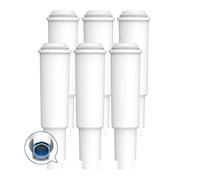 AQUA CREST Filtro de Agua Blanco para Cafetera, Recambio para Jura® 60209 Blanco, 64553, 7520, 68739 - Incluye Varios Modelos de Capresso®, Impressa®, Pack de 6