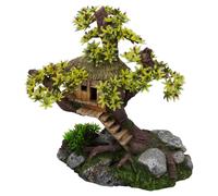 Aqua Della Casa de Árbol Decoración 28x15x24, 5cm para Acuario Peces de Acuario
