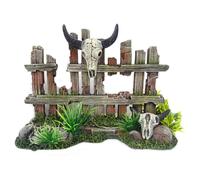 Aqua Della Decoración De Acuario Cerca Con Cráneo De Vaca 19,2x7,5x13,5cm