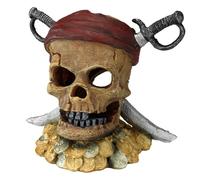 Aqua Della Decoración De Calavera Pirata 21,5x16,5x20cm Para Acuario
