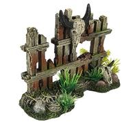 Aqua Della, Decoración para Acuario, Valla con Cuernos 19,2 x 7,5 x 13,5 cm, Adorno de Resina de poliéster, no tóxico y PH Neutro, para Acuario, Agua Dulce y Salada, decoración Realista