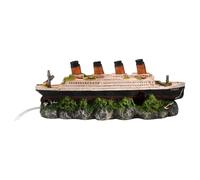 Aqua Della Naufragio Titanic Decoración De Acuario 39cm Con Difusor