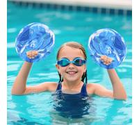 Aqua - Discos de fitness, 2 dispositivos Eva Aqua Fitness, tablas de entrenamiento de natación de mano, discos de entrenamiento para adultos, adolescentes y niños (azul)