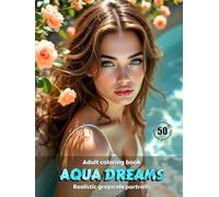 AQUA DREAMS - Adult Coloring Book | Realistic Grayscale Portraits | Stunning female water portraits to color: English Edition (Colorful Adventures)