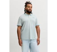 Aqua gray Hombres Recycled/Polyester/Organic/Cotton Plus Size Polo EU3XL US1XL EU