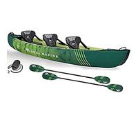 Aqua Marina Am Kayak de Ocio Inflable para 3 Personas Ripple-370 Verde Set Todo Incluido, Línea de flotación Larga para un Seguimiento óptimo