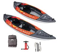 Aqua Marina Kayak Inflable de travesía para 2 Personas Memba-390 Naranja Set Todo Incluido, Optimizado para un rápido Deslizamiento