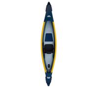 Aqua Marina Tomahawk Air-K Kayak Inflable de Alta presión para 1 Persona, 375 cm de Longitud, Marino/Amarillo