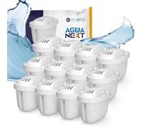 Aqua Next Pack de 12 Filtros de Agua | Cartuchos de Repuesto para Jarra Filtrante - Reduce Cloro, Cal y Metales Pesados | Filtro con Carbón Activado y Resina de Intercambio Iónico | BPA Free