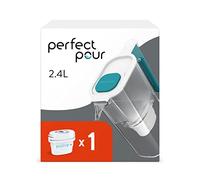 Aqua Optima Perfect Pour Jarra de Filtro de Agua y 1 Cartuchos de Filtro de Agua Evolve+ de 30 Días, Capacidad de 2,4 litros, Para la Reducción de Microplásticos, Cloro, Cal e Impurezas, Azul