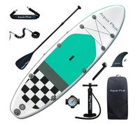 Aqua Plus Sup Inflable de 15cm de Grosor para Todos los Niveles de Habilidad, Paleta Ajustable, Bomba, Mochila de Viaje ISUP, Tabla de Remo Inflable para jóvenes y Adultos