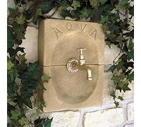 Aqua - Rosetón de Piedra reconstituida para Grifo Exterior | Color Arena | mm 250x310 | Grifo no Incluido | Unidad de Venta 1 Pieza