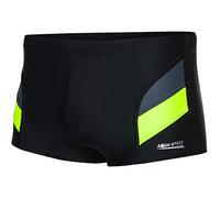 Aqua Speed Aron Mens Bañadores | Pantalones de baño para Hombres | Protección UV | 03. Negro/Gris/Amarillo Fluo | Tamaño: M