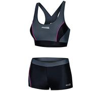 Aqua Speed Fiona Tankini para Señoras | Dos Piezas | Tejido Vita | Resistente al Cloro y a la Crema/Aceite Solar | 09. Negro - Gris - Rosa | Tamaño: 36