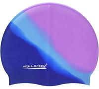 Aqua Speed - Gorro de natación para Hombre (Silicona), Multicolor, Bunt Silicone s Multicolor Juguete de Peluche, Hombre, Color Morado Claro/Azul Claro/Azul Turquesa, tamaño Talla única