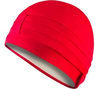 Aqua Speed Ladies Cap Gorro de baño | Gorro de natación para señoras | Estilo Retro | Turbante Belcro Cap | Piscina | Playa | Rojo