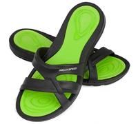 Aqua Speed - Set - Panama Zapatillas de baño + Toalla de Microfibra | Mujeres | Sandalias de Ducha | Zapatillas de Playa, Color:Panama Damen - 38, Tamaño:37