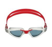 Aqua Sphere Kayenne - Gafas de natación para adultos, visión libre de distorsión de 180 grados, ideales para nadadores activos en piscina o aguas abiertas, unisex, lentes ahumadas, marco gris/rojo