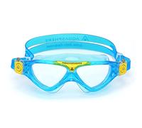 Aqua Sphere Vista Junior MS5084307LC - Gafas de natación para niños, se adaptan como una máscara, cómodas, hipoalergénicas, sin fugas, con sistema de hebilla de ajuste rápido, lentes transparentes,