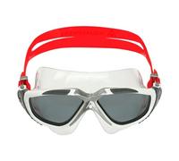 Aqua Sphere Vista - Máscara de natación unisex para adultos, blanco, gris y rojo/lentes oscuras, talla única