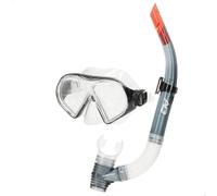 Aqua Sport Set gafas de buceo visión 150º y tubo adulto gris/blanco