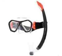 Aqua Sport - Set Snorkel junior mascara con tubo + 7 años, cristal templado, anti vaho, sin silicona, antisalpicaduras, máscara para principiantes