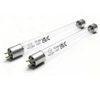 Aqua-Terra Lighting Paquete de 2 tubos de repuesto T5 UVC de 4 W, bombillas UV de 150 mm, lámpara germicida de doble extremo de 2 pines para filtro de estanque y unidades de clarificador UV, control