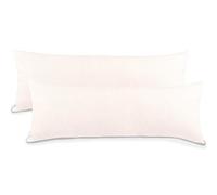 aqua-textil Classic Line - Juego de 2 Fundas de Almohada (40 x 120 cm, algodón Blanco Nieve, Funda de Almohada para Dormir de Lado, con Cremallera)