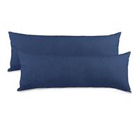 aqua-textil Classic Line - Juego de 2 Fundas de Almohada (40 x 145 cm, algodón, 40 x 145 cm), Color Azul Oscuro