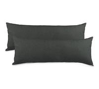 aqua-textil Classic Line - Juego de 2 Fundas de Almohada (40 x 200 cm, algodón, 40 x 200 cm), Color Gris Antracita