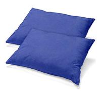 aqua-textil Classic Line - Juego de 2 fundas de almohada (50 x 75 cm, algodón, cierre de cremallera), color azul